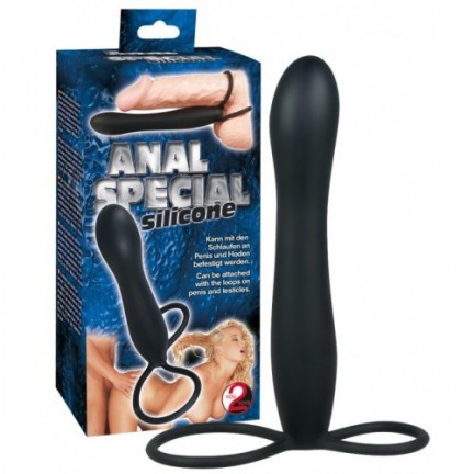 Насадка для двойного проникновения Anal Special Silicone Black