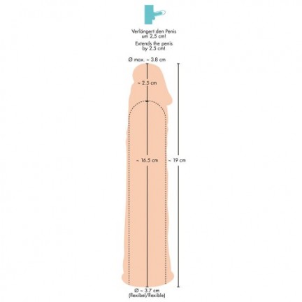Удлиняющая насадка на пенис Silicone Extension + 2,5 см
