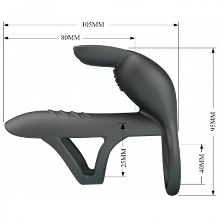 Вибронасадка на пенис с двойным эрекционным кольцом Pretty Love Vibrating Penis Sleeve Matty