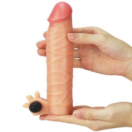 Насадка на пенис с вибрацией Revolutionary Silicone Nature Extender + 4 см к длине