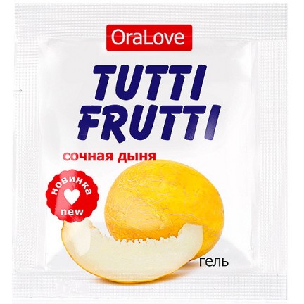 Съедобный лубрикант со вкусом сочной дыни Tutti-Frutti OraLove 4 мл, пробник