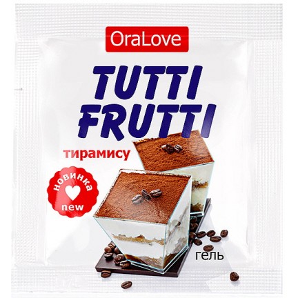 Съедобный лубрикант со вкусом тирамису Tutti-Frutti OraLove 4 мл, пробник