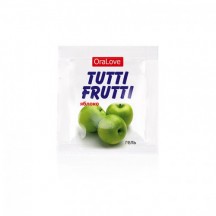 Съедобный лубрикант со вкусом яблоко Tutti-Frutti OraLove 4 мл, пробник