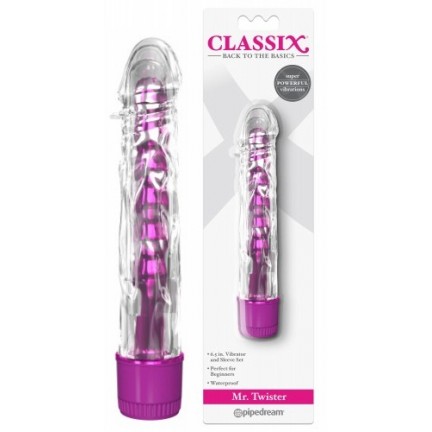 Вибратор Classix Mr.Twister Metallic Vibe with TPE Sleeve Pink