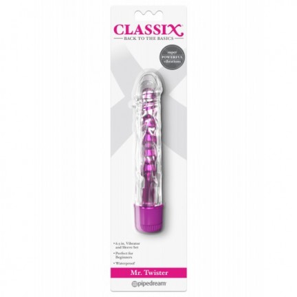 Вибратор Classix Mr.Twister Metallic Vibe with TPE Sleeve Pink