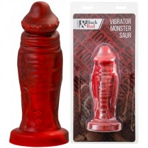 Искушающий фантазийный вибратор из жидкого силикона Black and Red by Toyfa Monster Saur 20 см