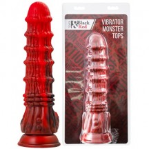 Искушающий фантазийный вибратор из жидкого силикона Black and Red by Toyfa Monster Tops 27 см