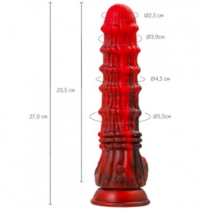 Искушающий фантазийный вибратор из жидкого силикона Black and Red by Toyfa Monster Tops 27 см Искушающий фантазийный вибратор из жидкого силикона Black and Red by Toyfa Monster Tops 27 см