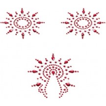 Пэстисы Breast and Pubic Jewelry красные Crystal Sticker
