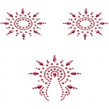 Пэстисы Breast and Pubic Jewelry красные Crystal Sticker