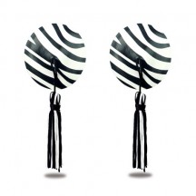 Пэстисы для груди Reusable Zebra Round Tassel Nipple Pasties