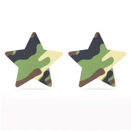 Набор дерзких пэстисов для груди Camo Stars and Heart Nipple Pasties