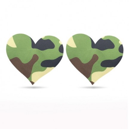 Набор дерзких пэстисов для груди Camo Stars and Heart Nipple Pasties