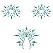 Пэстисы Breast and Pubic Jewelry зеленые и голубые Crystal Sticker