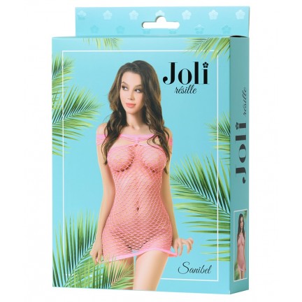 Розовое платье-сетка Joli Sanibel L/XL