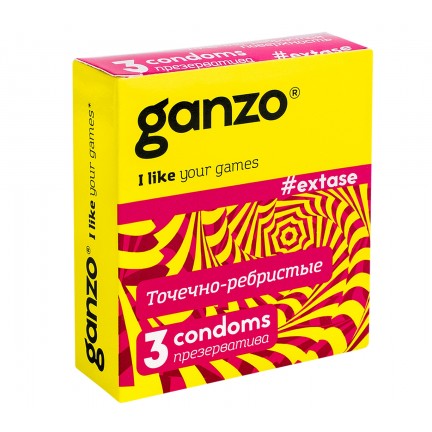 Презервативы Ganzo №3 Extase точечно-ребристые