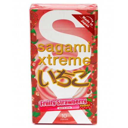 Презервативы с клубникой Sagami Xtreme Strawberry 10 шт