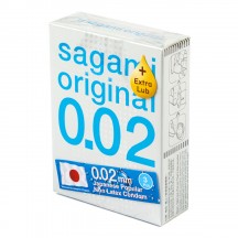 Полиуретановые презервативы Sagami Original 0,02 Extra Lub 3 шт