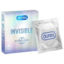 Презервативы Durex №3 Invisible Extra Lube ультратонкие c дополнительной смазкой