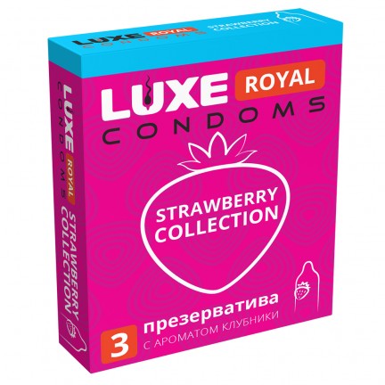 Презервативы с ароматом клубники Luxe Royal Strawberry Collection 3 шт