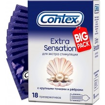 Презервативы Contex №18 Extra Sensation с крупными точками и ребрами