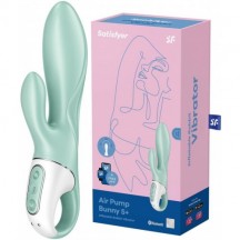 Расширяющийся смарт-вибратор с клиторальным стимулятором Satisfyer Air Pump Bunny 5 зеленый