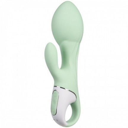 Расширяющийся смарт-вибратор с клиторальным стимулятором Satisfyer Air Pump Bunny 5 зеленый