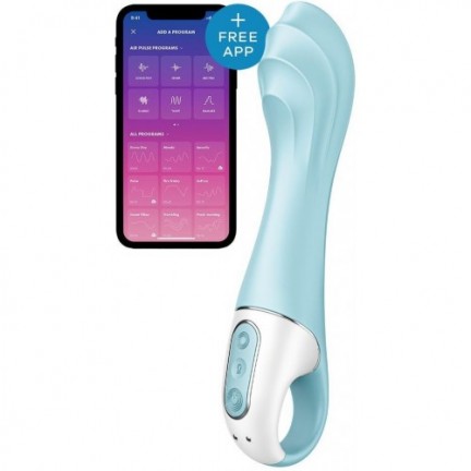 Расширяющийся смарт-вибратор с рельефной головкой Satisfyer Air Pump Vibrator 5 голубой