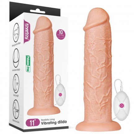 Большой вибратор на присоске Lovetoy Realistic Long Vibrating Dildo 28 см