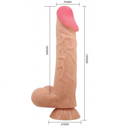 Реалистичный вибратор с эффектом двойной кожи телесный Pretty Love Sliding Skin Sadik 24 см