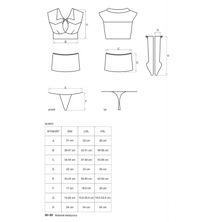 Комплект Соблазнительная студентка L/XL