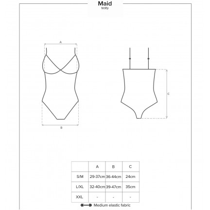 Костюм Кокетливая горничная Maid синего цвета L/XL Костюм Кокетливая горничная Maid синего цвета L/XL