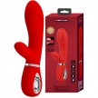 Перезаряжаемый вибратор с клиторальным стимулятором Pretty Love Thomas красный