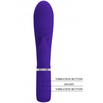 Перезаряжаемый вибратор с клиторальным стимулятором Pretty Love Prescott фиолетовый
