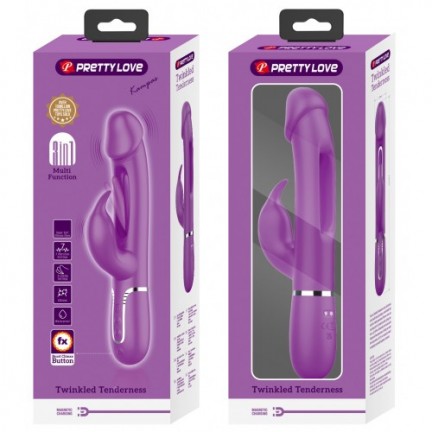 Перезаряжаемый вибратор с клиторальным стимулятором и стимулирующим язычком для зоны G Pretty Love Kampas