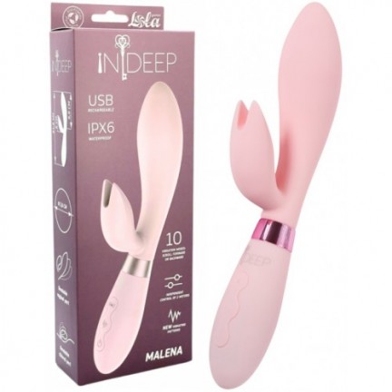 Перезаряжаемый вибратор Ideep PRO Malena розовый