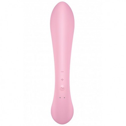 Двусторонний вибратор с клиторальным стимулятором Satisfyer Triple Oh Pink