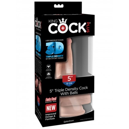 Крупный фаллоимитатор на присоске King Cock Plus Triple Density 18 см