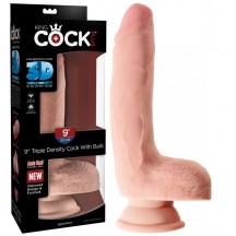 Крупный фаллоимитатор на присоске King Cock Plus Triple Density 18 см