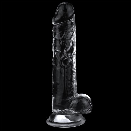 Прозрачный фаллос с мошонкой Lovetoy Flawless Clear Dildo 14,5 см