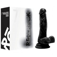 Фаллоимитатор Realistic Cock 7in With Scrotum Black