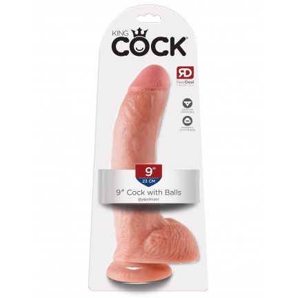 Фаллоимитатор с присоской King Cock 9 in Cock with Balls Flesh