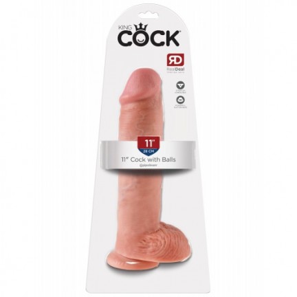 Фаллоимитатор с присоской King Cock 11 in Cock with Balls Flesh