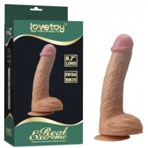 Фаллоимитатор на присоске с розовой головкой Real Extreme Extra Girth