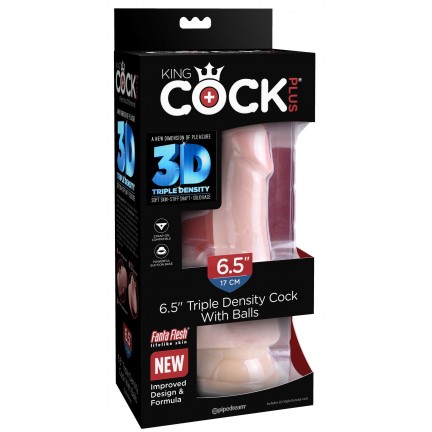Фаллоимитатор с мошонкой на присоске King Cock Triple Density Cock with Balls Light 20 см Фаллоимитатор с мошонкой на присоске King Cock Triple Density Cock with Balls Light 20 см