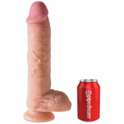 Фаллоимитатор на присоской King Cock Dual Density 10" Fat Cock with Balls