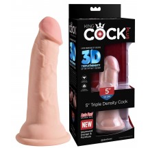 Фаллоимитатор на присоске King Cock Triple Density Cock with Balls Light 16 см