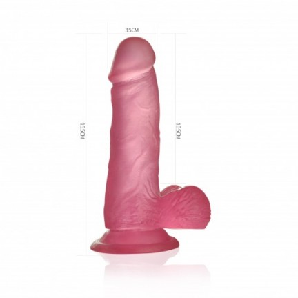 Розовый фаллос Jelly Studs Crystal Dildo Small 16 см