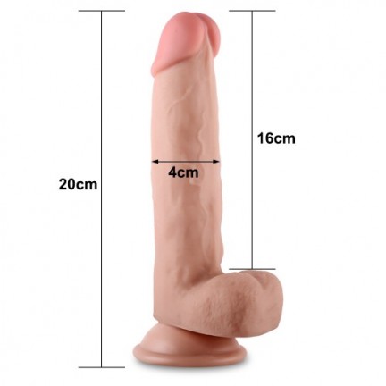 Гнущийся фаллоимитатор с эффектом двойной кожи Lovetoy Sliding-Skin Dual Layer Dong 21 см Гнущийся фаллоимитатор с эффектом двойной кожи Lovetoy Sliding-Skin Dual Layer Dong 21 см