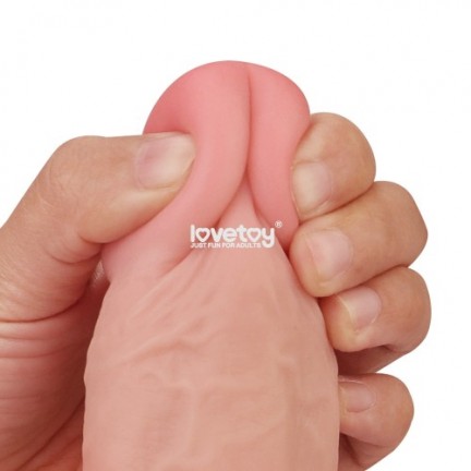 Гнущийся фаллоимитатор с эффектом двойной кожи Lovetoy Sliding-Skin Dual Layer Dong 24 см